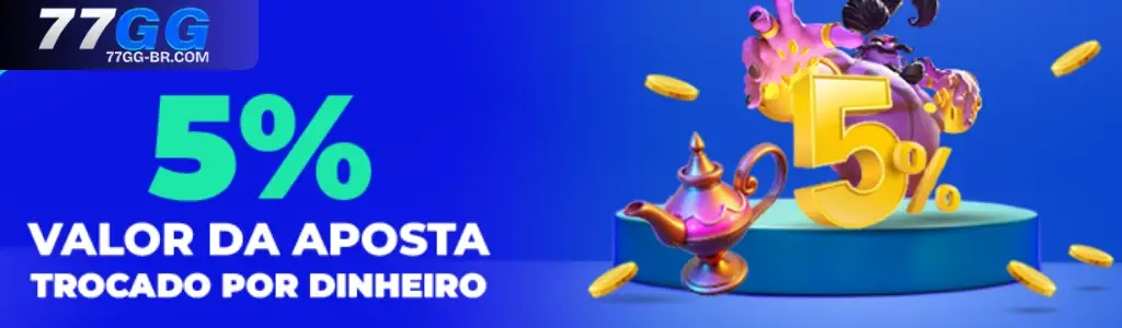77GG recompensa você com 5% de cashback